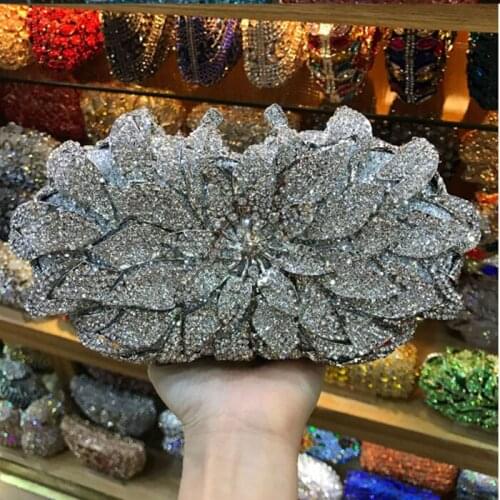 Womens GREEN Crystal Clutch Evening Bags Bridal Wedding Party wallet Diamond Metal gold silver day Clutches Handbag and Purse