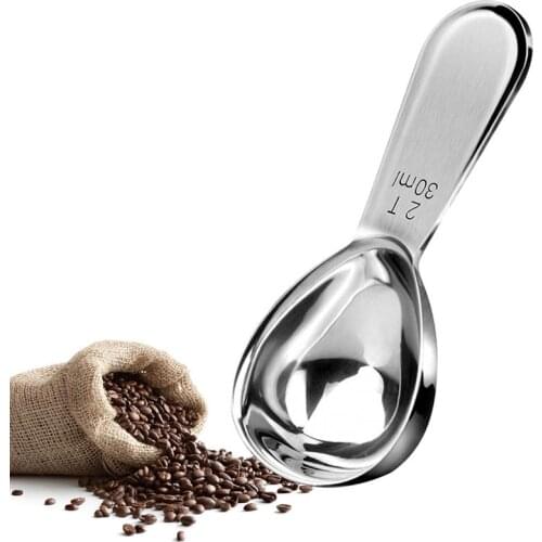 1pc Metal Measuring Spoon Multifunction Coffee Scoop Stainless Steel Coffee Long Handle Tablespoon Kitchen Tools