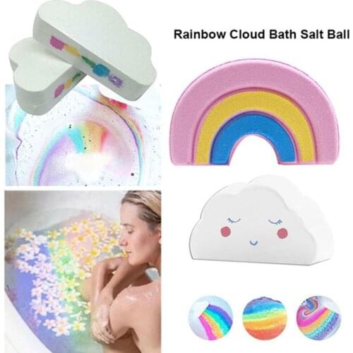 1pc Natural Skin Cares Cloud Rainbow Bath Salt Exfoliating Moisturizing Bubble Bath Bombs Ball Supplies Rainbow Cloud Bath Salt