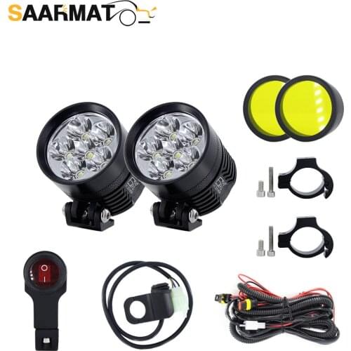 2Pcs Universal L6X LED DIY Motorcycle headlight Bulb Motorbike Waterproof Fog Spot 8000LM Moto Spotlight for Suzuki /Honda 12V
