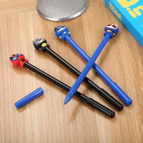 20 PCs Cartoon Silicone Head Cat Gel Pen Cute Learning Stationery Cat Pet Man Ball Pen Creative Cool Office Signature Pen