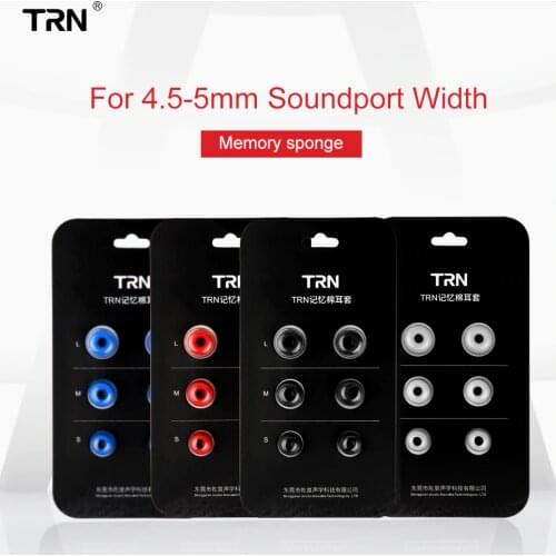 3Pairs (6pcs) TRN earphone memory cotton earmuffs Chronic rebound earplugs PU sponge Memory sponge earphone Eartips V80 V20 V30