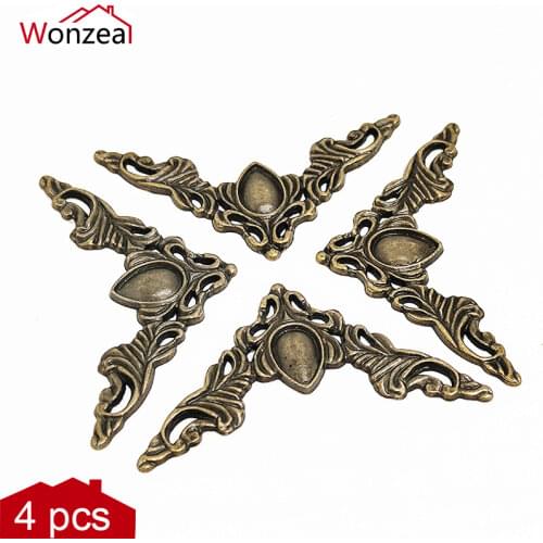 4pcs 39mm/49mm Antique Brass zinc alloy Jewelry Box Chest Gift Wine Wooden Case Photo Album Corner Decorative Protector