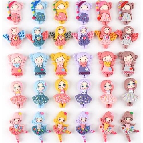 6pcs Resin Cartoon Princess Diy Material Slime Filler Accessories Clay Charms Playdough Tools Learning Toys for Children Model