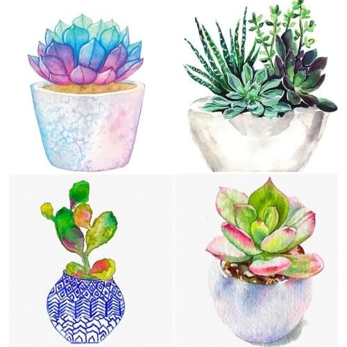 5D DIY Diamond Painting Succulent Color Landscape Cross Stitch Kit Full Drill Embroidery Mosaic Art Picture of Rhinestones Decor