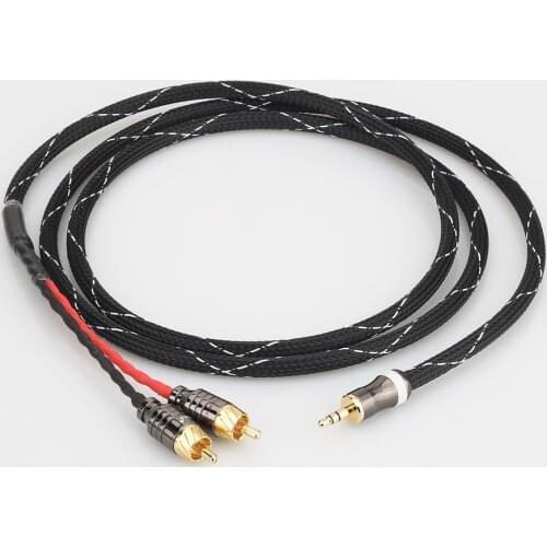 Audiocrast hifi audio cable 3.5mm jack to rca cable JAPAN Audio signal wire AUX cable convert RCA plug