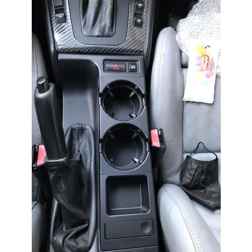 Car Front Center Console Storage Box Coin Tray With Dual Drinks Cup Holder For Bmw 3 Series E46 51168217953 51168248504