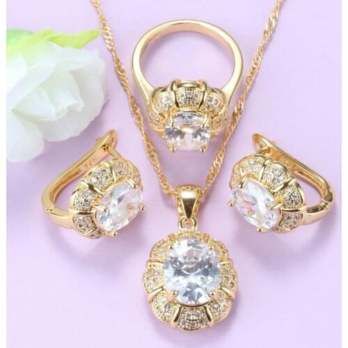 10-Colors Big Jewelry Sets African Women Wedding Gold Plated Bridal Accessories Clip Earrings Necklace Sets