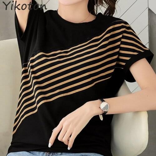 Camiseta Femenina Women Summer Tshirt Striped 2021 New Short Sleeve Casual Basic Tops Female Slim O-neck Tee Shirt Femme Fashion