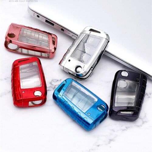 360° Protection TPU Car Key Case For VW Key Cover Anti-wear Transparent Key Shell For VOLKSWAGEN Golf 7 mk7 Seat Ibiza Leon FR 2