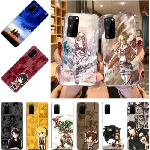 Phone Case For Samsung S20 Ultra S10 Lite S9 S8 S10e Attack on Titan Cover for Samsung Note 20 10 Pro 9 8 Soft Silicone Cases