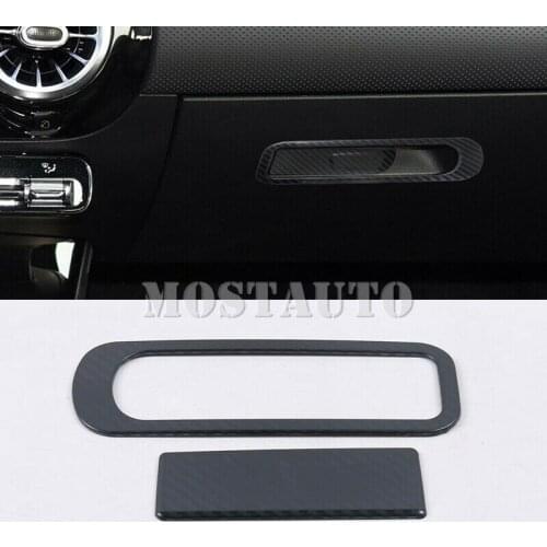 For Mercedes-Benz A-Class W177 2019 Carbon Steel Storage Box Door Handle Cover Trim 2pcs Car Accessories Interior Car Decor