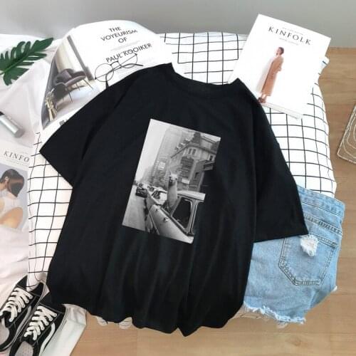 New Summer Fashion Short Sleeve Llama In A Taxi On Times Square Printed Cartoon Tops Tees Casual O-Neck Harajuku Unisex T-Shirt