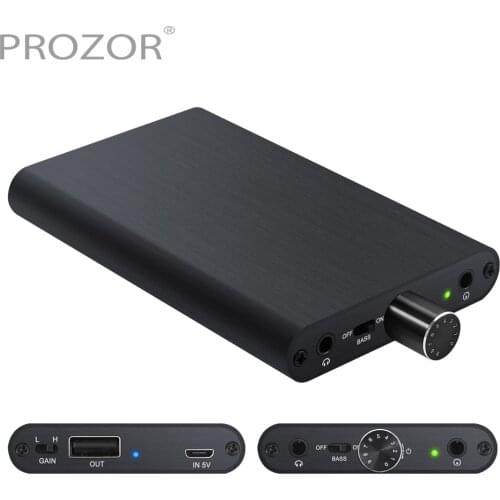 PROZOR HiFi Earphone Headphone Amplifier Amp Built-in Power Bank 3.5mm AUX Portable Amplifier 16-300Ω For Mobile Phone Laptop