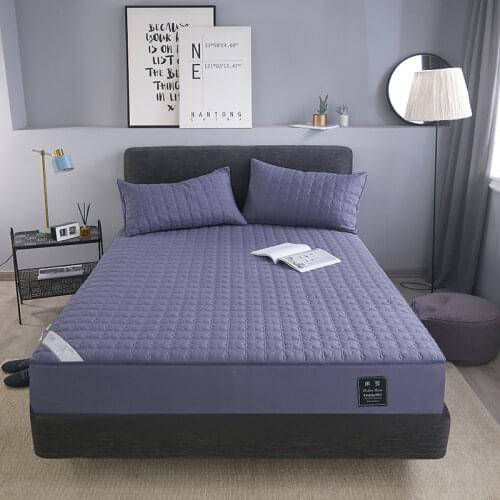 Cotton Quilted Mattress Cover 6 Sides All-inclusive Waterproof Urine Mattress Protector Zipper Style Detachable Topper Bed Cover