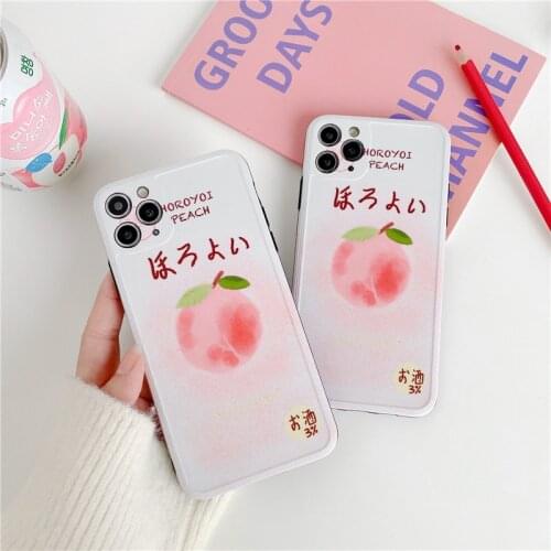 Ins Summer Fresh Peach X Apple Xsmax phone case xr for iPhone 11pro/7/8plus soft case