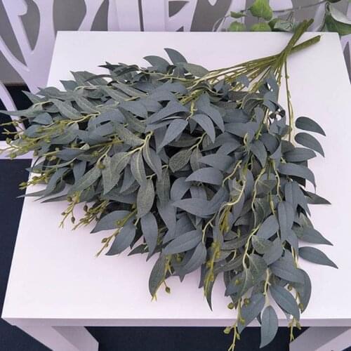 Artificial willow bouquet fake leaves for Home Christmas wedding decoration jugle party willow vine faux foliage plants wreath