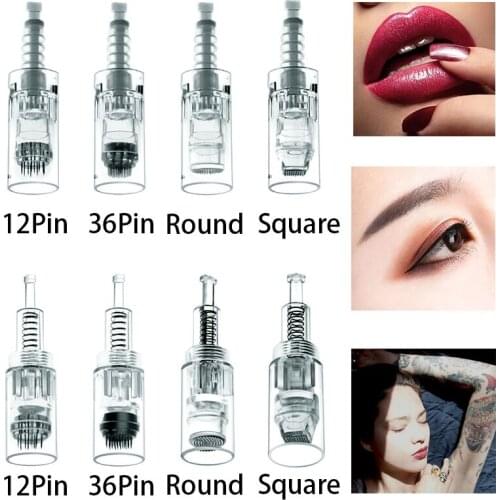 10Pcs Microblading Cartridges Needles 9/12/36/42Pin Nano Microneedles Bayonet/Screw Mesotherapy Tattoo Needles For Dr Tattoo Pen