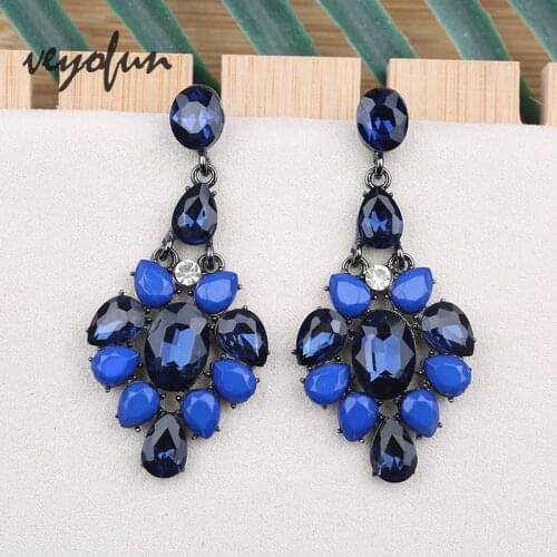 Veyofun Classic Acrylic Crystal Drop Earrings Ethnic Vintage Dangle Earrings Jewelry For Women Gift New