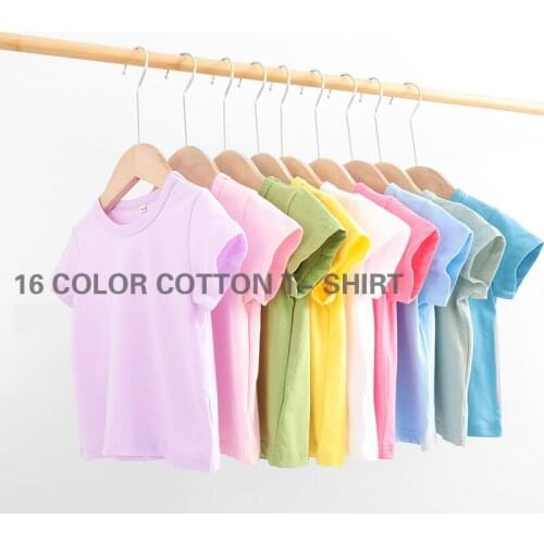 Summer Fashion Unisex Pure White T-Shirt Children Boys Short Sleeves White Tees Baby Kids Cotton Tops For Girls Clothes 2-10T