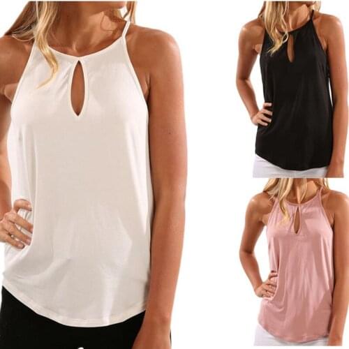2019 Solid Vest Halter Women Clothing Summer Women Camis Sleeveless Hollow Out Sexy Camis Loose Casual Female Tops
