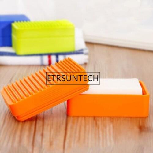 50pcs Multifunctional Soap Box Flexible Bathroom Silicone Soap Dish Storage Holder Soapbox Plate Tray Cleaning Brush