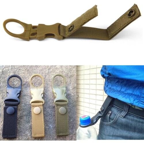 Molle attach webbing outdoor Quickdraw Carabiner backpack Hanger Hook camp hike Water Bottle clip hang clasp Buckle Holder tool
