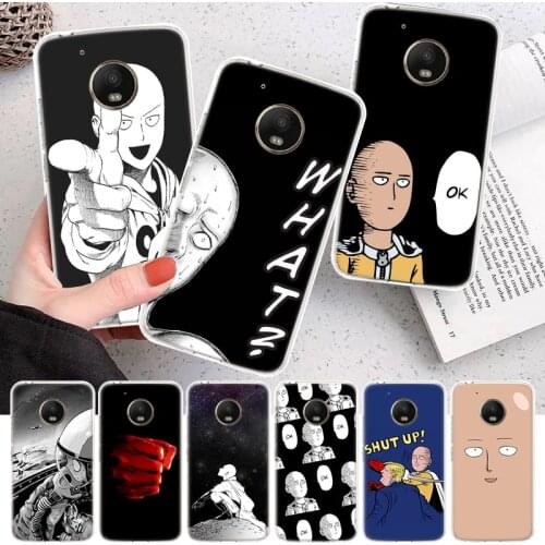 One Punch Man Anime Soft Cover Phone Case For Motorola Moto G7 G9 G8 G6 G5 E6 E5 One Action Macro Power Plus Play EU + Coque