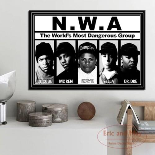 N.W.A Hip Hop Ice Cube Dr.dre Eazy-e Canvas Painting Posters And Prints Music Rap Star Wall Art Picture Decorative Home Decor
