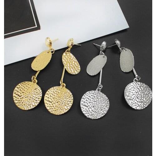 Irregular Round Wavy Honeycomb Pendant Earrings Elliptical Geometric Hanging Earrings Feminine Fashion Charm Jewelry Gifts