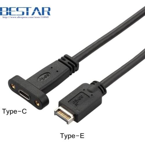 2017 NEW 0.5M 50CM USB3.1 TYPE E TO TYPE C Female front panel , USB 3.1 type-E male to USB type-c USB-C female CF cable