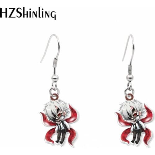 2020 New Tokyo Ghoul Dangle Earring Kaneki Uta Acrylic Hook Earring Anime Roles Epoxy Jewelry