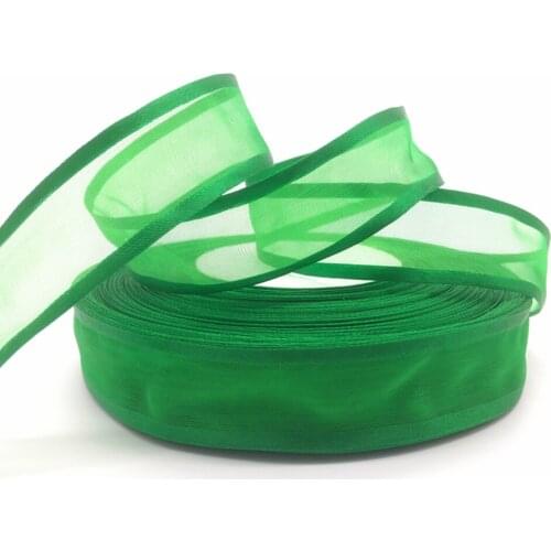 Wholesale 5Yards 1"(25mm) Green Broadside Organza Ribbon Bow Wedding Christmas Party Wrapping Decoration Lace Crafts