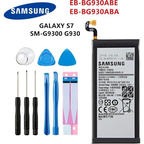SAMSUNG Orginal EB-BG930ABE EB-BG930ABA 3000mAh Battery For SAMSUNG GALAXY S7 SM-G9300 G930F G930A/L/V G9308 G930L G930P +Tools