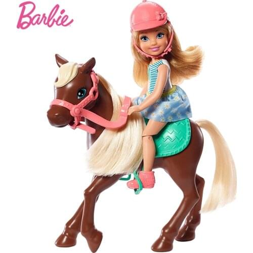 Original Barbie Chelsea and Horse Doll Toys for Girl Birthday Christmas Gift Genuine Mini Barbie Toys for Children