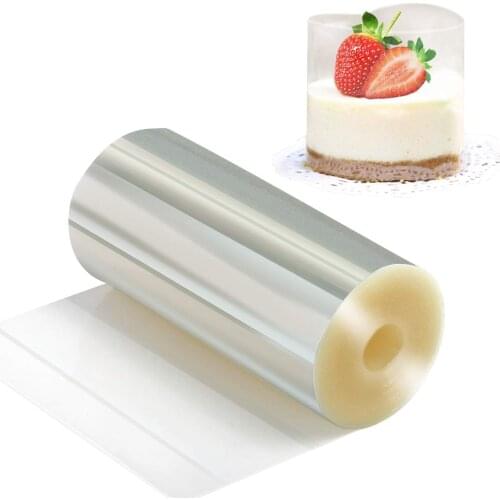 Cake Collars Mousse Cake Edge Wrap Dessert Surrounding Hard Bound Cake Edges PET Plastic Baking Cake Decoration Tools 10 meters