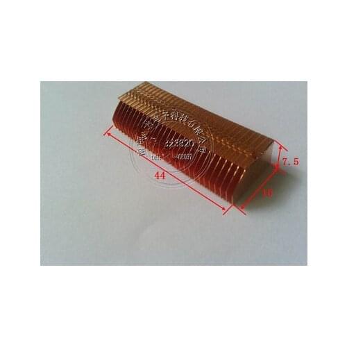44*15*7.5mm Copper Heat Dissipation Fin Thermal Conductivity Brass Fin Radiator Pipe Copper Heatsink Heat Dissipation Grid fins
