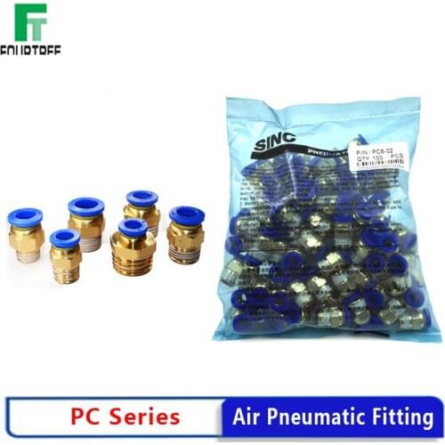 1 Lot PC Air Pneumatic Fitting Quick Connector M5 4 6 8 10 12mm Male Thread 1/4" 1/2" 1/8" 3/8" Compressed Hose Tube Fittings