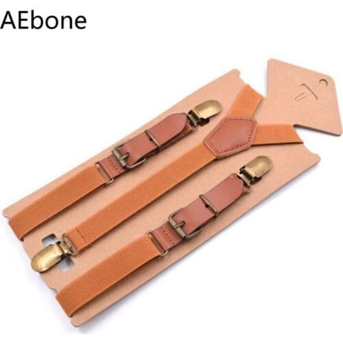 AEbone Suspensorio Adult Suspenders Men for Pants Vintage Brown Leather Men Suspenders Black Bretelles Pantalon Pour Homme Sus67