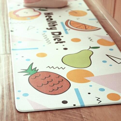 PVC Peather Long Kitchen Floor Mat Bath Carpet Home Entrance Doormat Tapete Waterproof Bedroom Room Floor Mats Kitchen Mat