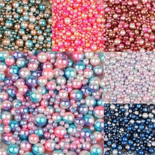 Hot No Hole ABS Natural Pearl Loose Round Bead 4/6/8/10mm Approx 250pcs Mixed Size Option Random Five Mix Colors 20g/bag