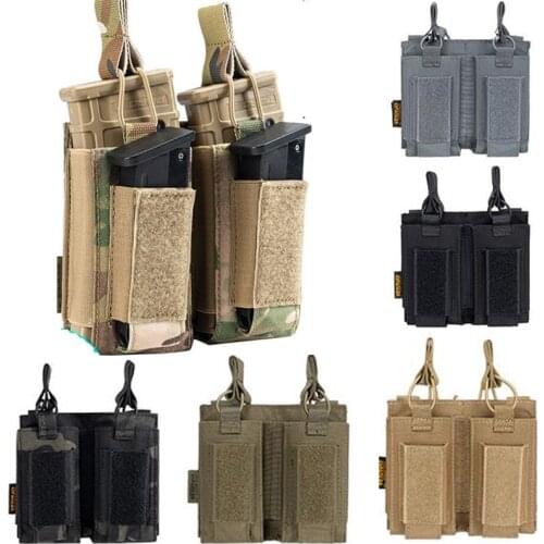 Tactical Vest Molle Quadruple Magazine Pouch System Magazine Ammo Clip Bags Holder Pocket