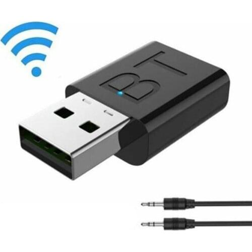New USB Wireless Bluetooth 5.0 Receiver Adapter Music Car Audio Adapter Headphone Speakers AUX For TV 3.5mm Stereo K2R6