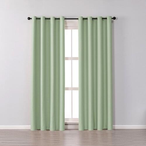 Green Curtains Blackout Window Treatments Solid Color Fahion Home Window Curtains for Living Room Bedroom Kitchen