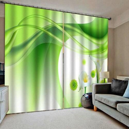 Green curtains dream curtain Beautiful Photo Fashion Customized 3D Curtains