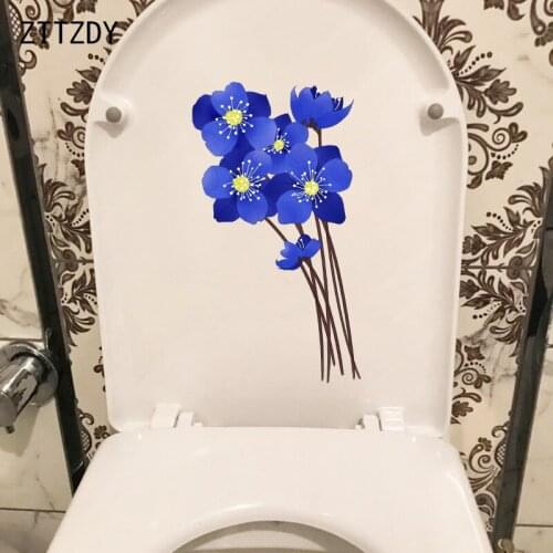 ZTTZDY 14.3*24.6CM Hand Drawn Floral Snow Mowing Home Wall Sticker Decal Personality WC Toilet Decor T2-0496