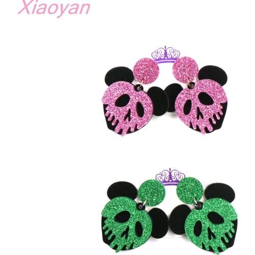 1pair) Acrylic Poison Apple Skull Dangle Earrings Halloween Party Gift Snow White 7 Laser Cutout Acrylic Earrings