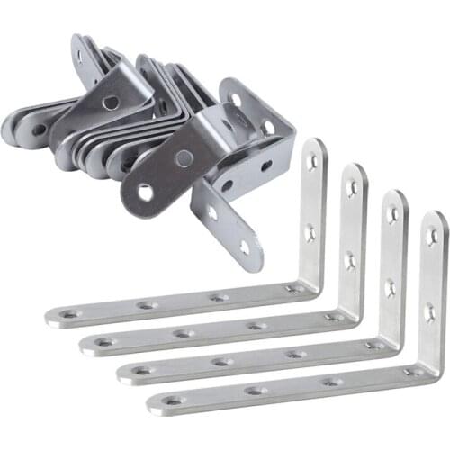 16pcs Right Angle Bracket 304 Stainless Steel ,L Shaped Brackets 90 Degree Angle Brackets For Shelves Furniture - 4Pcs 125 x 75