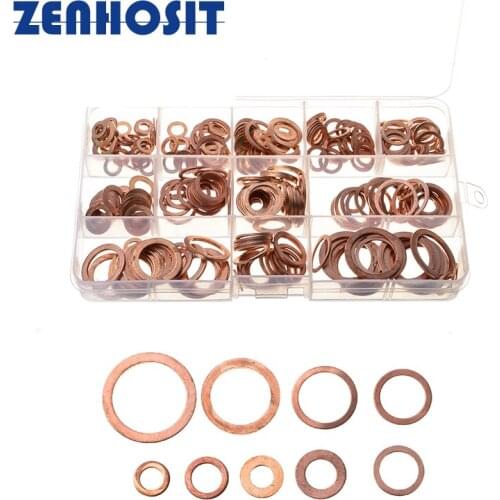 280Pcs Copper Sealing Solid Gasket Washer Sump Plug Oil For Boat Crush Flat Seal Ring Tool Hardware Accessories Pack New