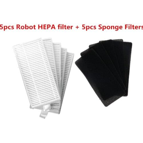 5pcs robot HEPA filter + 5pcs sponge filter for CONGA EXCELLENCE Robotic Vacuum Cleaner Parts